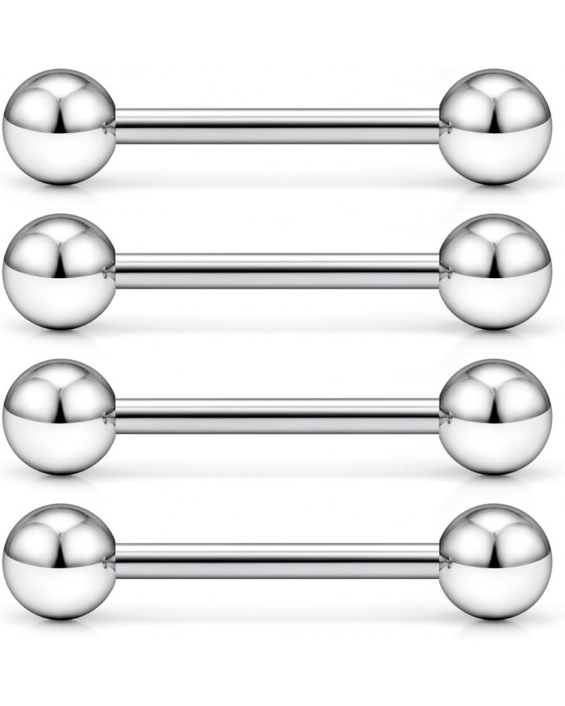 16G 14G Grade 23 Titanium Internally Threaded Nipple Rings Tongue Shield Barbell Ring Body Piercing Jewelry 12-16mm 14G - 5/8...