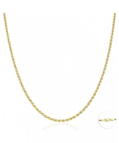 14k Yellow Gold 1.8mm-8mm Hollow Rope Chain Necklace 16"-30 22" mm 2.5mm inches $67.32 Necklaces