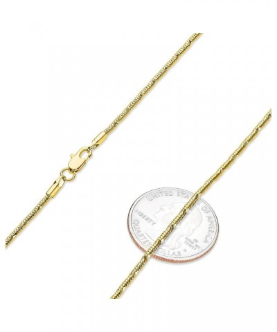 2mm Diamond-Cut 14k Yellow Gold Plated Round Snake Chain Necklace 22.0 Inches $30.73 Necklaces