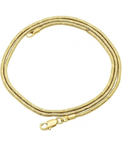 2mm Diamond-Cut 14k Yellow Gold Plated Round Snake Chain Necklace 22.0 Inches $30.73 Necklaces