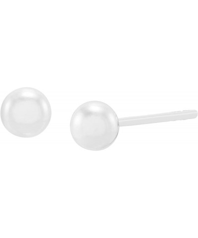 'Having a Ball 5 mm Stud Earrings' White $12.00 Earrings