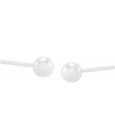 'Having a Ball 5 mm Stud Earrings' White $12.00 Earrings