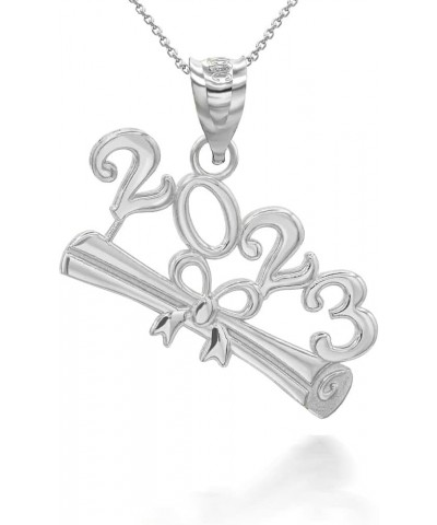 .925 Sterling Silver 2023 Graduation Diploma Charm Pendant Necklace with Rolo Chain and Pendant only Pendant + 22" Chain $11....