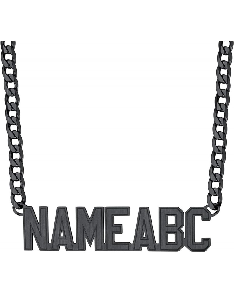 Name Necklace Personalized,Stainless Steel/Black/Gold Figaro Chain/Cuban Chain with Name Customized,Custom Nameplate Pendant ...