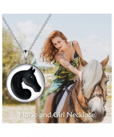 Horse Necklace Girls Pendant 925 Sterling Silver Pendant Pony Necklace Jewelry Gifts for Women Girls horse girl 2 $15.58 Neck...