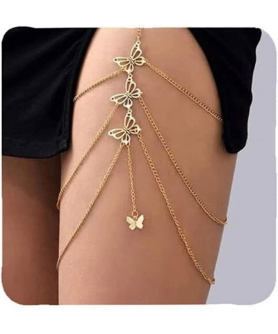 Butterfly Leg Chain for Women Thigh Chain Gold Hollow Butterfly Pendant Boho Body Chain for Beach Summer Holiday Party Bikini...