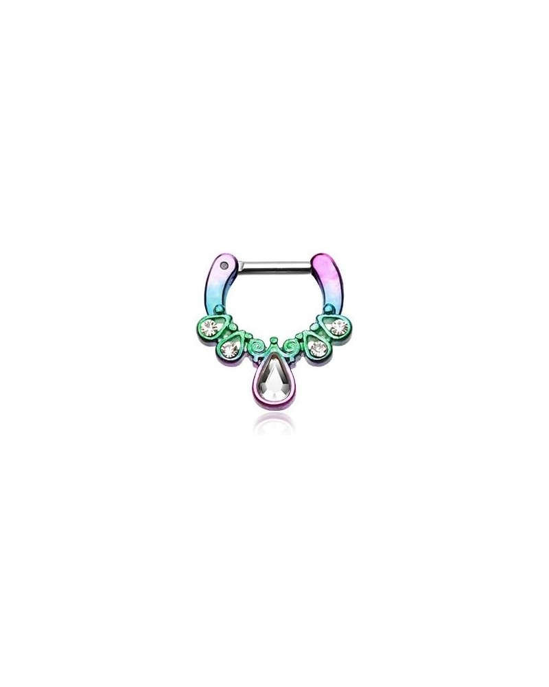 Rainbow Septum Clicker 14g 1/4" 6mm Radiant Kao Septum Ring $10.59 Body Jewelry