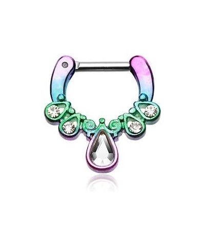 Rainbow Septum Clicker 14g 1/4" 6mm Radiant Kao Septum Ring $10.59 Body Jewelry