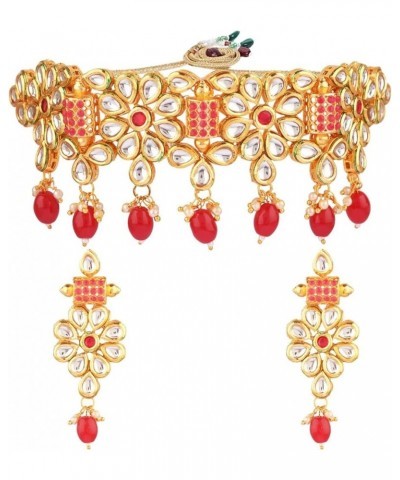 Indian Bollywood Traditional Kundan Pearl Wedding Choker Necklace Earrings Jewelry Set Red 3 $13.43 Jewelry Sets