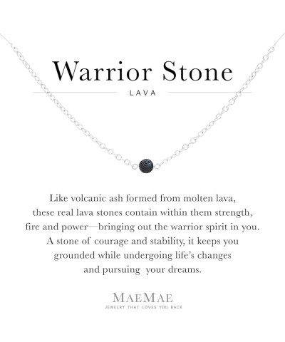 Healing Stone Handmade Dainty Necklace | 4mm Genuine Stone Warrior Sterling Silver $21.84 Necklaces