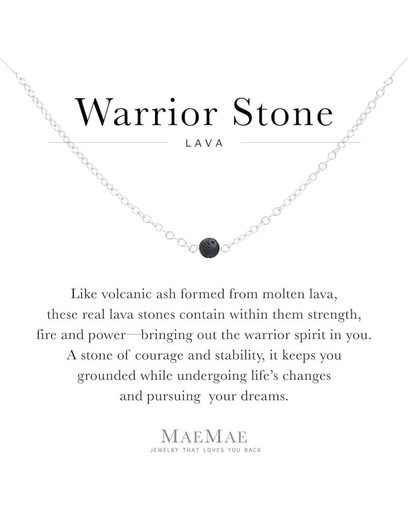 Healing Stone Handmade Dainty Necklace | 4mm Genuine Stone Warrior Sterling Silver $21.84 Necklaces