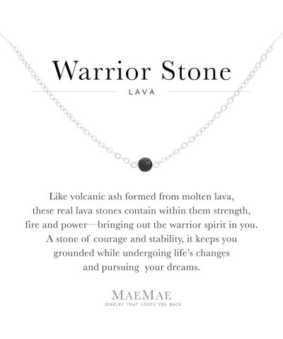 Healing Stone Handmade Dainty Necklace | 4mm Genuine Stone Warrior Sterling Silver $21.84 Necklaces