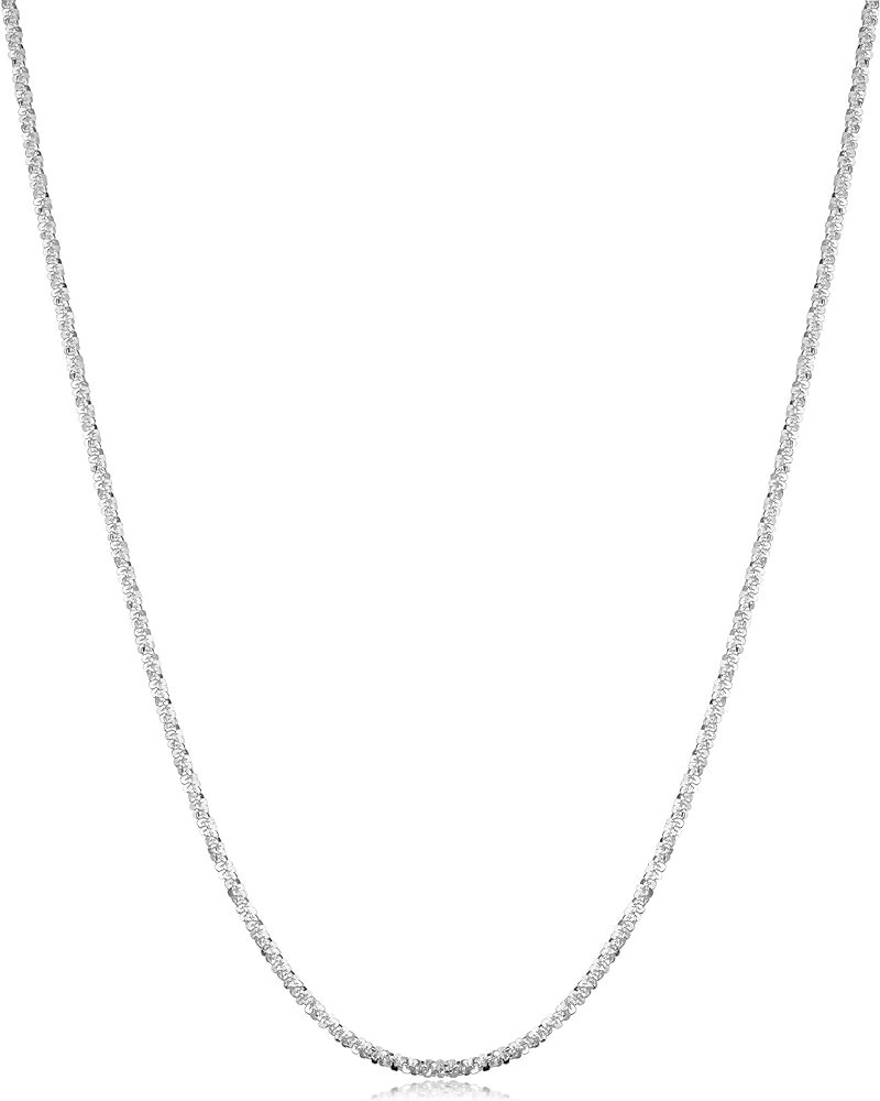 Sterling Silver 1.6 mm Sparkle Chain Necklace (14, 16, 18, 20, 22, 24, 30 or 36 inch) 30.0 Inches $14.99 Necklaces