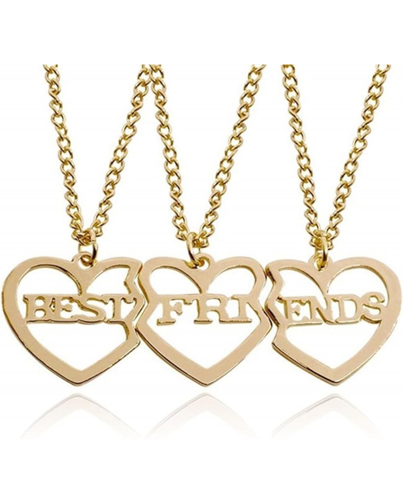 Friendship Necklace For 3 Cute Love Heart Necklace Friendship Gifts for Women Friends Matching Best Friends Pendant Necklace ...