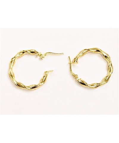 MCS Jewelry 14 Karat Yellow Gold Twisted Round Hoop Earrings (25mm Diameter) $64.02 Earrings