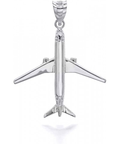 Aircraft Jewelry .925 Sterling Silver Airplane Aircraft Aviation Traveler Charm Pendant Necklace - Choose Pendant Only or Nec...