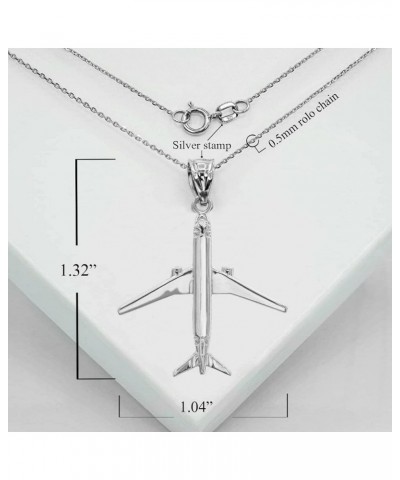 Aircraft Jewelry .925 Sterling Silver Airplane Aircraft Aviation Traveler Charm Pendant Necklace - Choose Pendant Only or Nec...