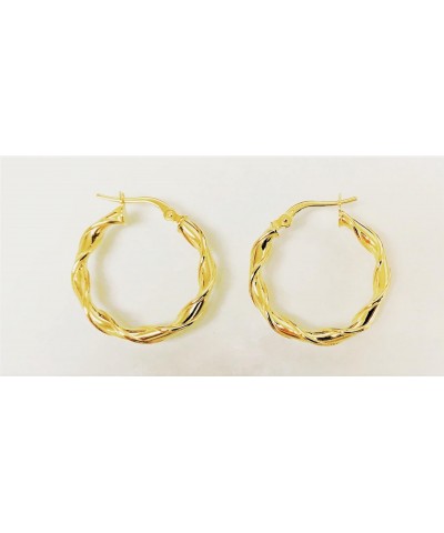 MCS Jewelry 14 Karat Yellow Gold Twisted Round Hoop Earrings (25mm Diameter) $64.02 Earrings