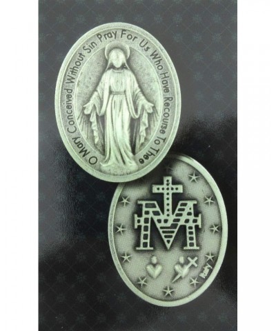 The Miraculous Medal Pendant Necklace,Blue/Silver,No Tarnish Chain $8.59 Necklaces