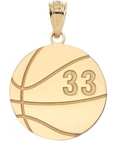 Sports Charms Certified 10k Yellow Gold Personalized Basketball Pendant with Your Name and Number $87.99 Pendants