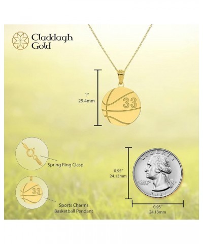 Sports Charms Certified 10k Yellow Gold Personalized Basketball Pendant with Your Name and Number $87.99 Pendants