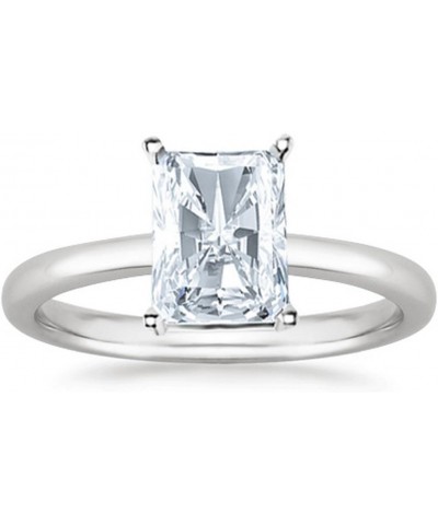 1 Carat Diamond Solitaire Engagement Ring 14K White Gold (K, I2, 1 c.t.w) Very Good Cut Ring Size 6 Radiant $921.75 Rings