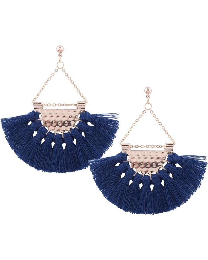 Womens Tassels Earrings Bohemian Tassel Drop Vintage Retro Tassel Dangle Boho Drop Earrings Eardrop for Women Blue $8.27 Earr...