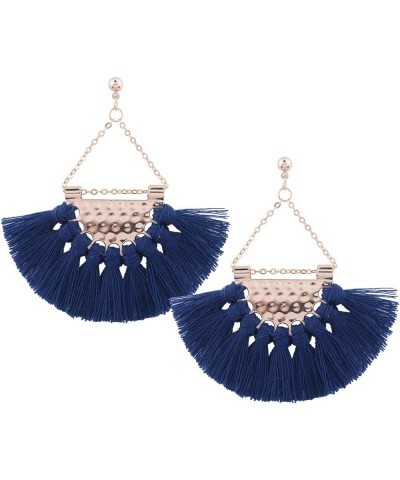 Womens Tassels Earrings Bohemian Tassel Drop Vintage Retro Tassel Dangle Boho Drop Earrings Eardrop for Women Blue $8.27 Earr...