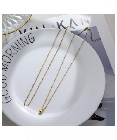 Waterdrop Pendant Necklaces for Women Dainty 18K Gold Flat Snake Chain Necklace Layered Herringbone Cute Teardrop Choker Neck...