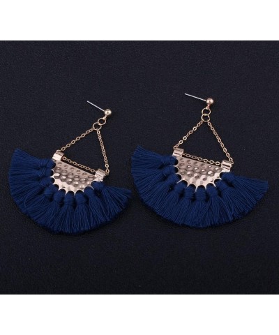 Womens Tassels Earrings Bohemian Tassel Drop Vintage Retro Tassel Dangle Boho Drop Earrings Eardrop for Women Blue $8.27 Earr...