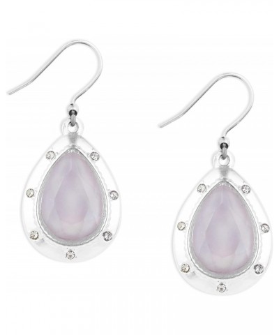 Lavender Stone Drop Earrings,Silver,One Size $9.18 Earrings