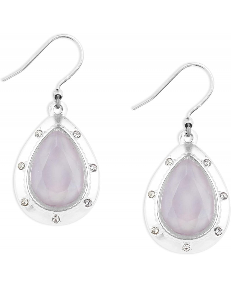 Lavender Stone Drop Earrings,Silver,One Size $9.18 Earrings