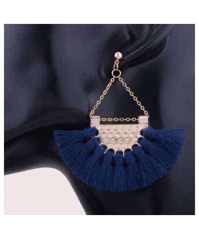 Womens Tassels Earrings Bohemian Tassel Drop Vintage Retro Tassel Dangle Boho Drop Earrings Eardrop for Women Blue $8.27 Earr...