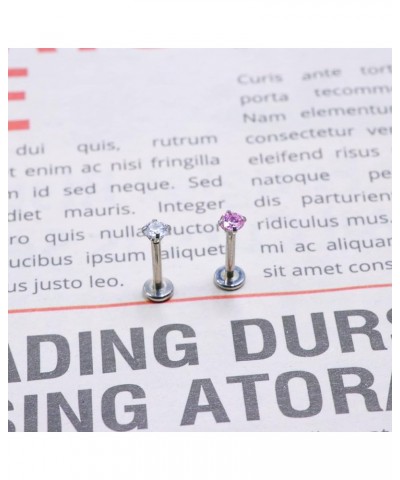 Top Push in Threadless 316L Surgical Steel Flat Back Stud for Nose Heart CZ Lip Stud Bone Studs Nose Piercing Jewelry for Wom...