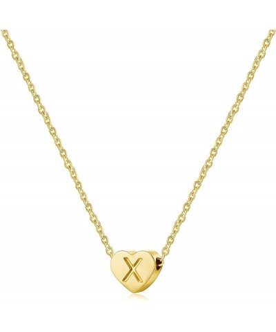 Tiny Initial Heart Necklaces - 14K Gold Filled Letter Heart Necklace, Gift for Women Girls X $8.50 Necklaces