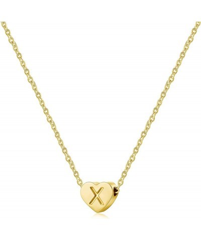 Tiny Initial Heart Necklaces - 14K Gold Filled Letter Heart Necklace, Gift for Women Girls X $8.50 Necklaces