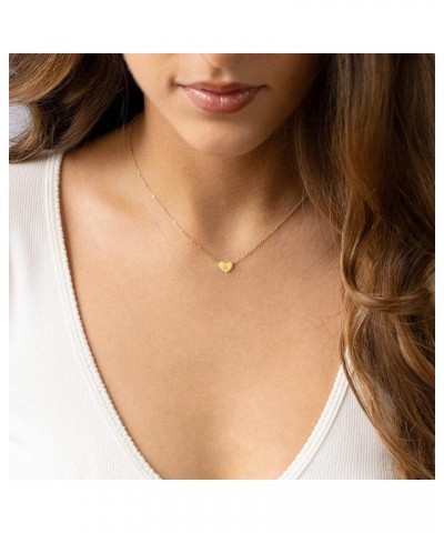 Tiny Initial Heart Necklaces - 14K Gold Filled Letter Heart Necklace, Gift for Women Girls X $8.50 Necklaces