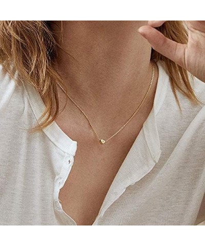 Tiny Initial Heart Necklaces - 14K Gold Filled Letter Heart Necklace, Gift for Women Girls X $8.50 Necklaces