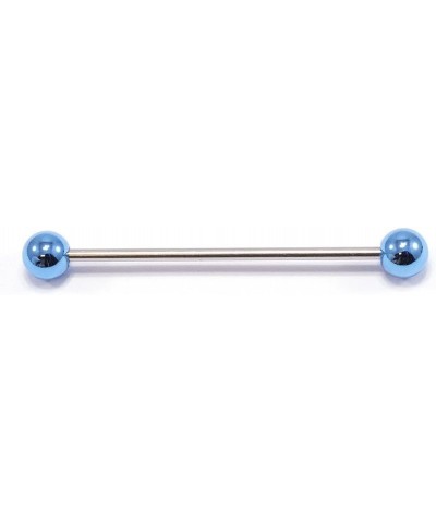 14 Gauge Industrial Barbell Cartilage Earring Body Piercing Jewelry Surgical Steel with Ip Plated balls 38mm Sold Each Light ...