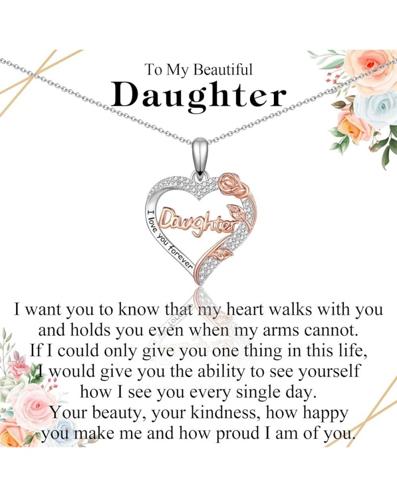 Nana Mom Daughter Necklace Gifts for Nana Grandma Grandmother Mom Daughter, To My Nana Mom Daughter Rose Heart Pendant Neckla...