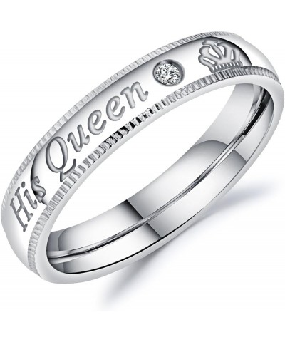 Her King His Queen Wedding Bands for Men Women, Stainless Steel His and Hers Couples Matching Anniversary Engagement Promise ...