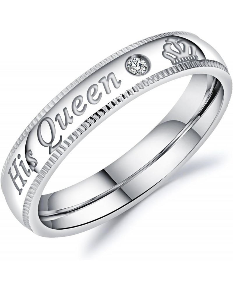 Her King His Queen Wedding Bands for Men Women, Stainless Steel His and Hers Couples Matching Anniversary Engagement Promise ...