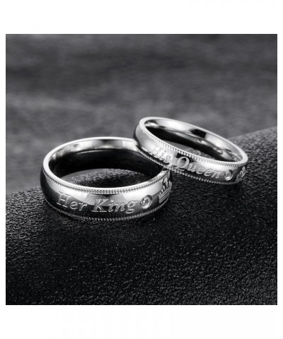 Her King His Queen Wedding Bands for Men Women, Stainless Steel His and Hers Couples Matching Anniversary Engagement Promise ...