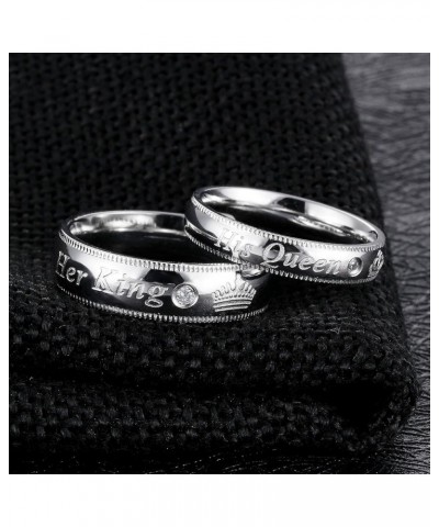 Her King His Queen Wedding Bands for Men Women, Stainless Steel His and Hers Couples Matching Anniversary Engagement Promise ...