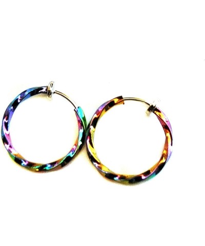 Small Clip-on Earrings 0.50 inch Hoops Gold Silver or Rose Gold Tone Twisted Hoops Non Pierced Rainbow $7.66 Earrings