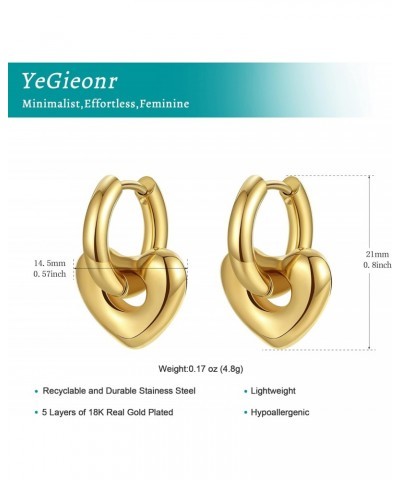 Gold Hoop Earrings for Women, Small Drop Earrings with 18K Gold Plated Stainless Steel, Trendy Jewelry for Women $17.39 Earrings