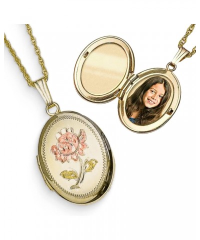 Personalized 14K Gold Filled Rose Oval Locket Custom Photo Necklace for Women and Men 3/4 Inch X 1 Inch Locket + Photo $36.73...