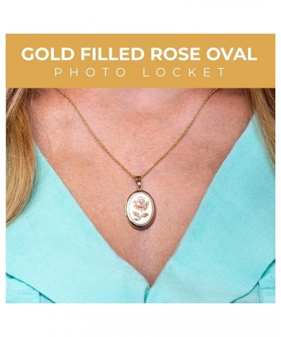 Personalized 14K Gold Filled Rose Oval Locket Custom Photo Necklace for Women and Men 3/4 Inch X 1 Inch Locket + Photo $36.73...