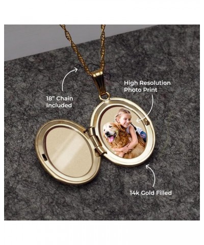 Personalized 14K Gold Filled Rose Oval Locket Custom Photo Necklace for Women and Men 3/4 Inch X 1 Inch Locket + Photo $36.73...