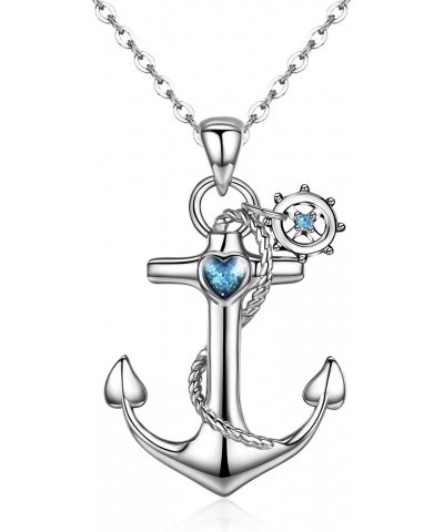 Anchor Necklace, Sterling Silver Anchor Pendant Sailor Necklace Nautical Jewelry Anchor Jewelry for Women Gifts for Best Frie...